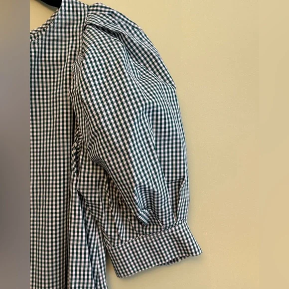 Loeffler Randall green gingham puff sleeve maxi dress - Picture 4 of 7